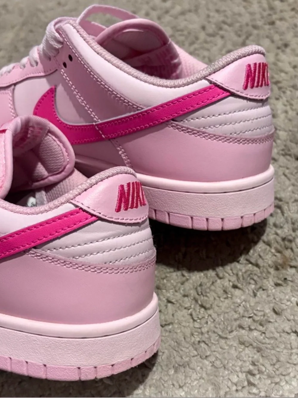 Triple Pink Nike Dunk Pink Low-Top Sneakers with Bright Pink Swoosh